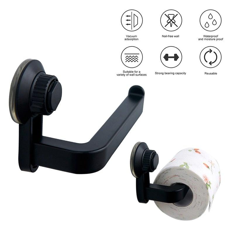 Acrylic Toilet Paper Holder Tissue Rack Wall Mounted Bathroom Kitchen Roll Holder Paper Tissue Rack Hook Modern Black Hanger Toilet Tissue Roll Holders Dispenser And Hangers Wall Mounted For Bathroom Kitchen