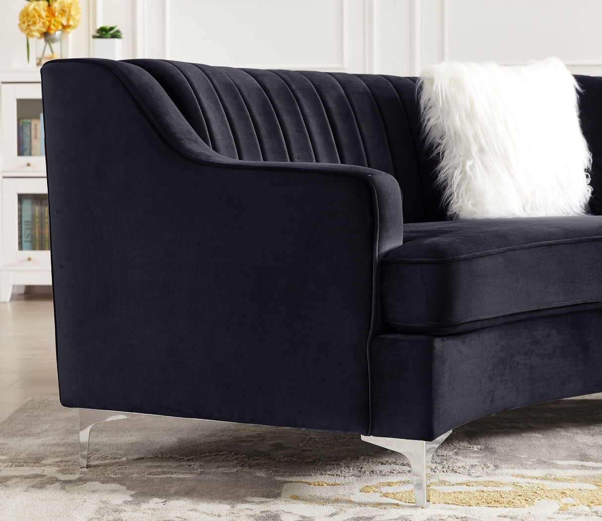 Velvet Curved Sofa by Couch.com