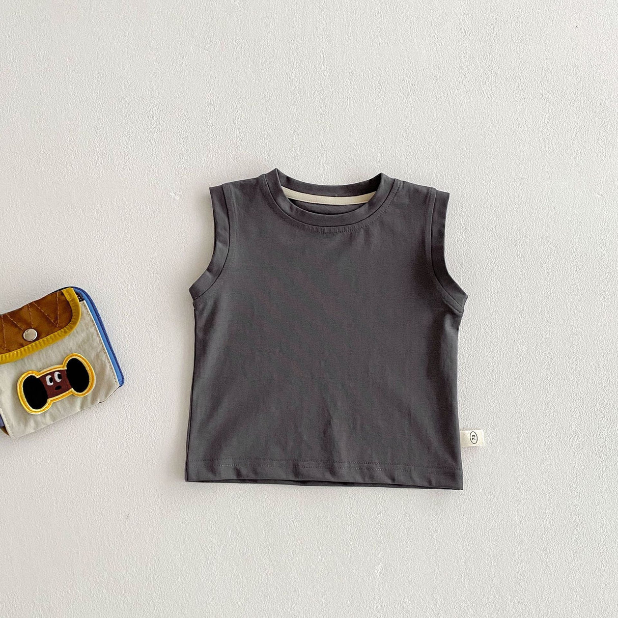 Simple Fashion T-shirt Fashion Baby Korean Style Cartoon Suspender Pants