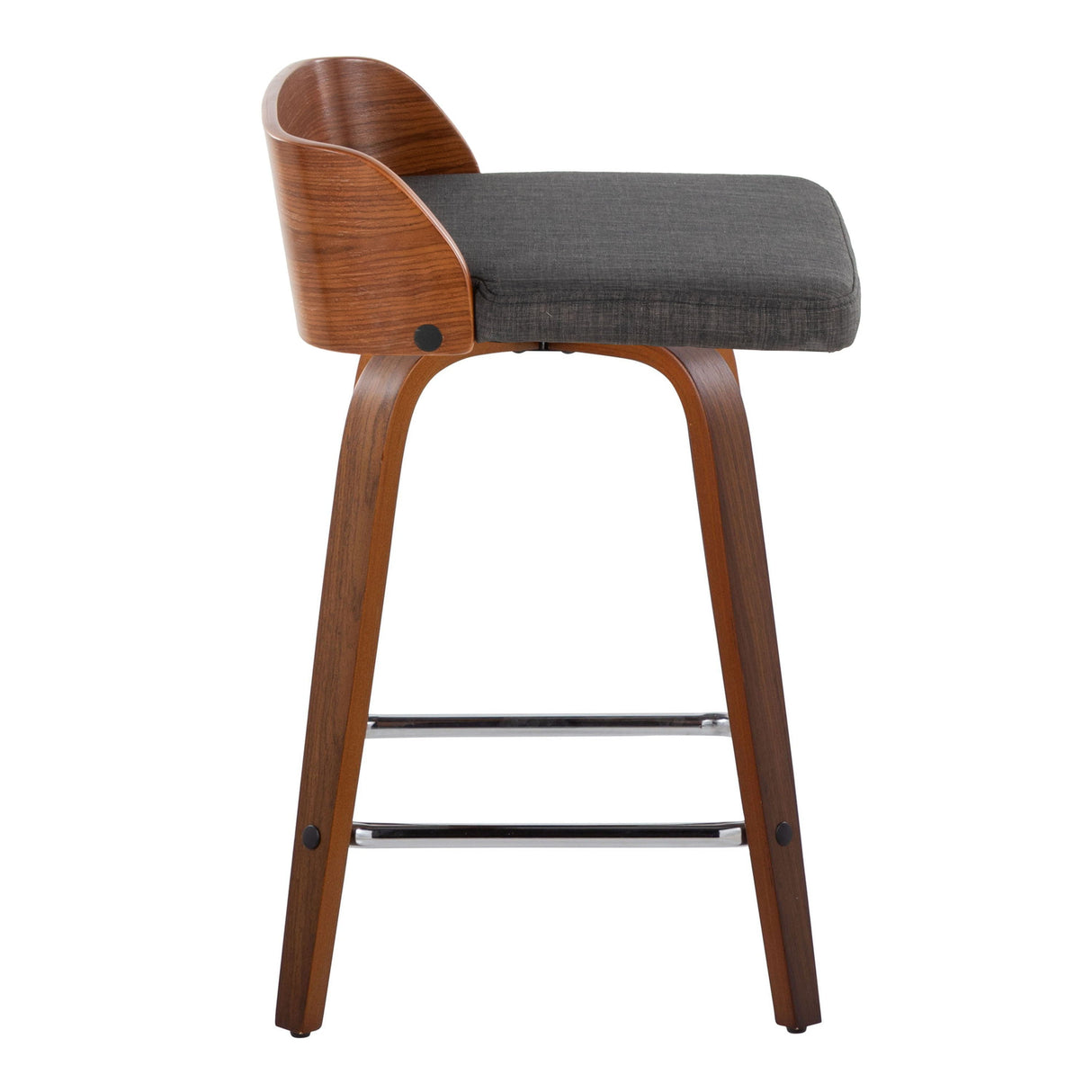Maya - Mid Century Modern Fixed Height Counter Stool With Swivel With Square Footrest (Set of 2) by Couch.com