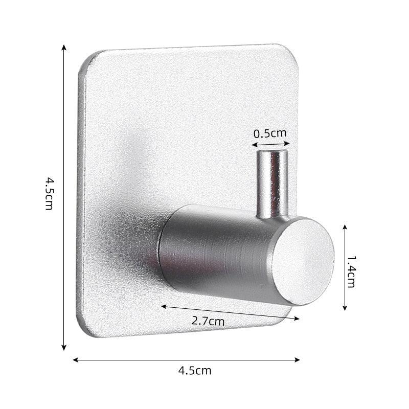 Adhesive Wall Hooks Mounted Door Key Cloth Coat Bathroom Robe Hanger Kitchen Hardware Rack Shelf Bag Hook Organizer For Hanging Bathroom Toilet Sticky Hook
