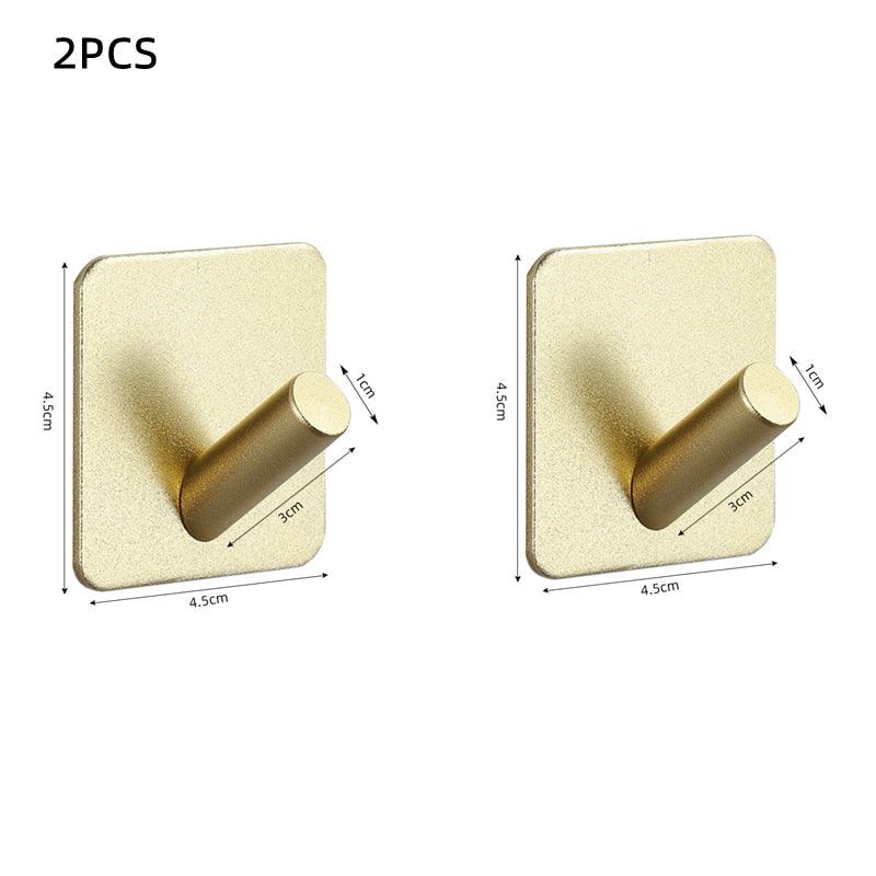 Adhesive Wall Hooks Mounted Door Key Cloth Coat Bathroom Robe Hanger Kitchen Hardware Rack Shelf Bag Hook Organizer For Hanging Bathroom Toilet Sticky Hook
