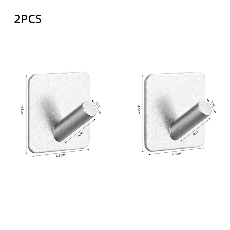 Adhesive Wall Hooks Mounted Door Key Cloth Coat Bathroom Robe Hanger Kitchen Hardware Rack Shelf Bag Hook Organizer For Hanging Bathroom Toilet Sticky Hook