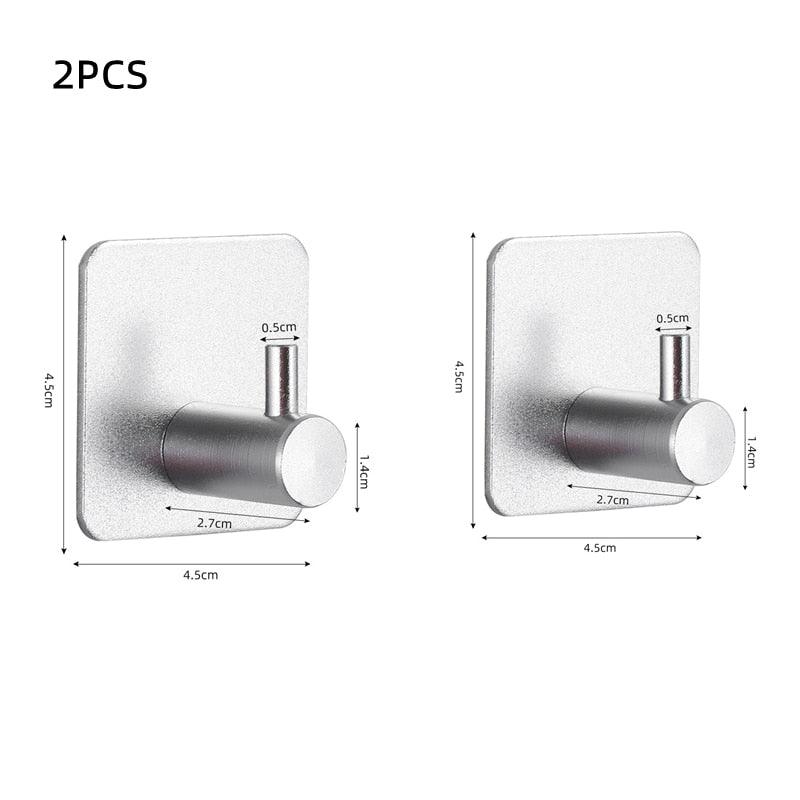 Adhesive Wall Hooks Mounted Door Key Cloth Coat Bathroom Robe Hanger Kitchen Hardware Rack Shelf Bag Hook Organizer For Hanging Bathroom Toilet Sticky Hook