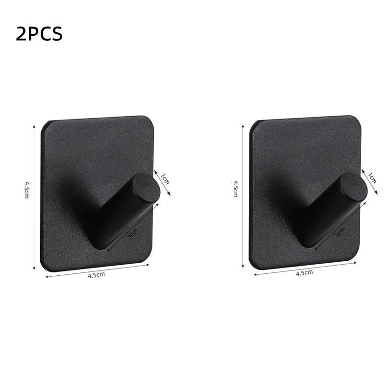 Adhesive Wall Hooks Mounted Door Key Cloth Coat Bathroom Robe Hanger Kitchen Hardware Rack Shelf Bag Hook Organizer For Hanging Bathroom Toilet Sticky Hook