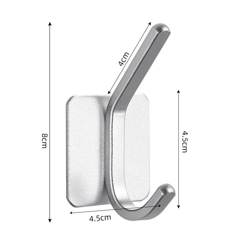 Adhesive Wall Hooks Mounted Door Key Cloth Coat Bathroom Robe Hanger Kitchen Hardware Rack Shelf Bag Hook Organizer For Hanging Bathroom Toilet Sticky Hook