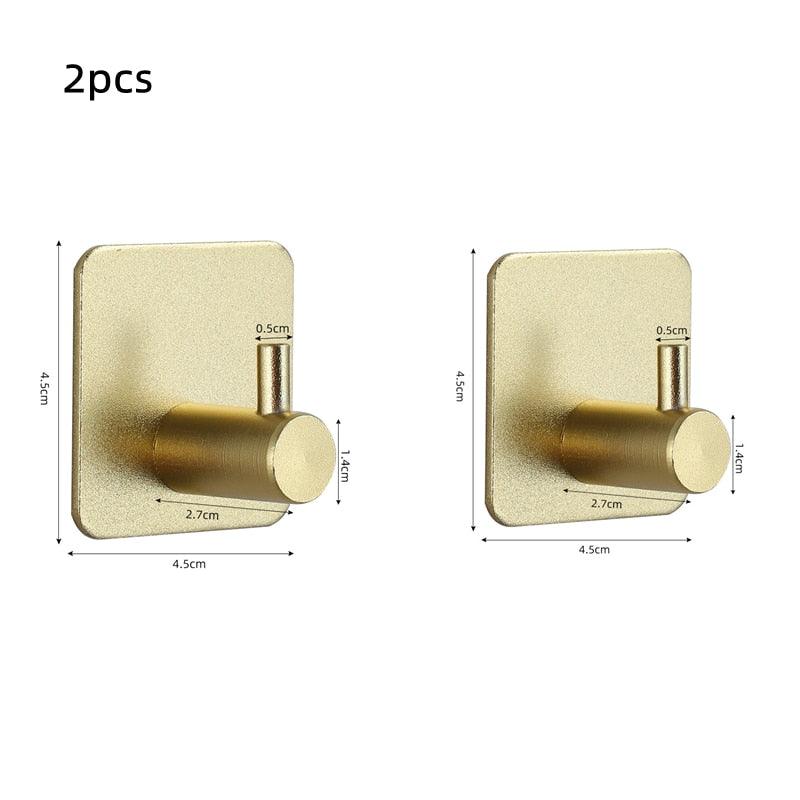 Adhesive Wall Hooks Mounted Door Key Cloth Coat Bathroom Robe Hanger Kitchen Hardware Rack Shelf Bag Hook Organizer For Hanging Bathroom Toilet Sticky Hook