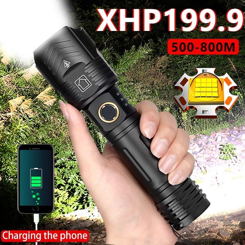 Adjustable Rechargeable Tactical Flashlight USB LED Super Bright Zoomable IPX65 Waterproof Portable Torchlight Flash Lamp USB Charging For Hiking Camping Running Fishing