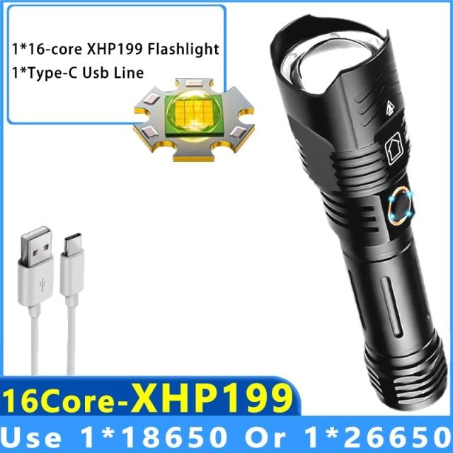 Adjustable Rechargeable Tactical Flashlight USB LED Super Bright Zoomable IPX65 Waterproof Portable Torchlight Flash Lamp USB Charging For Hiking Camping Running Fishing