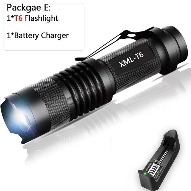 Adjustable Rechargeable Water Resistant Super Bright Mini Handheld Flashlights LED Zoomable Flashlight For Camping Fishing Bicycle Light Kids Indoor Outdoor Hiking