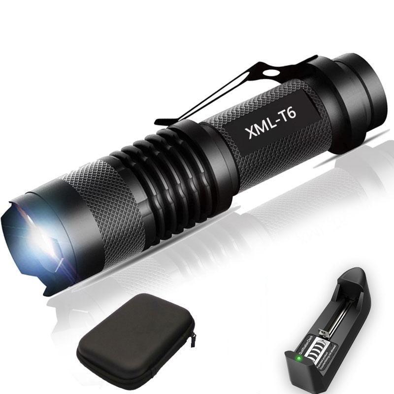 Adjustable Rechargeable Water Resistant Super Bright Mini Handheld Flashlights LED Zoomable Flashlight For Camping Fishing Bicycle Light Kids Indoor Outdoor Hiking