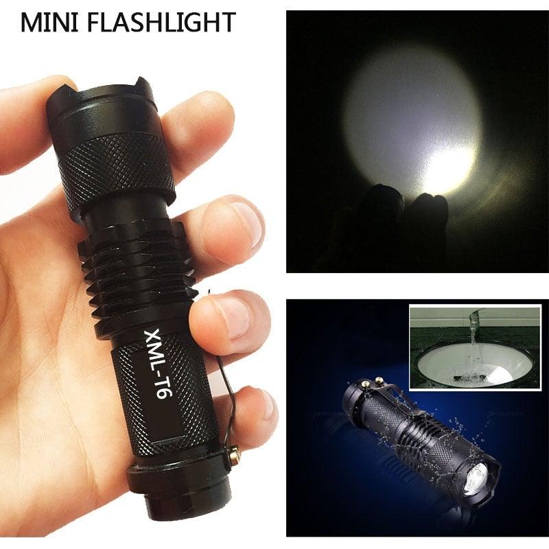 Adjustable Rechargeable Water Resistant Super Bright Mini Handheld Flashlights LED Zoomable Flashlight For Camping Fishing Bicycle Light Kids Indoor Outdoor Hiking