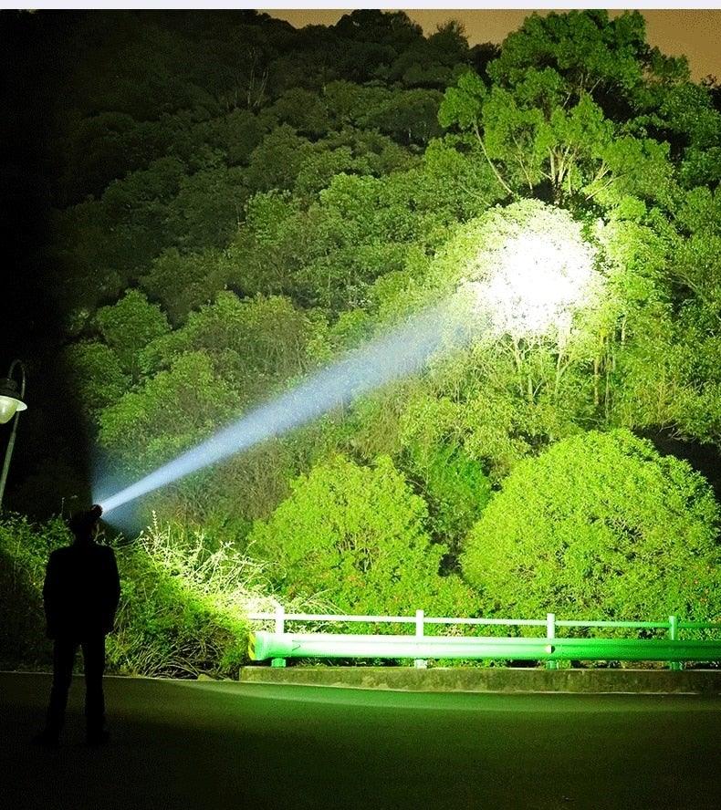 Adjustable Rechargeable Waterproof LED Flashlights Rechargeable High Lumens Torchlight Zoomable Torch USB Charging Waterproof 5 Modes With Power Display For Camping Hiking Outdoor Emergency