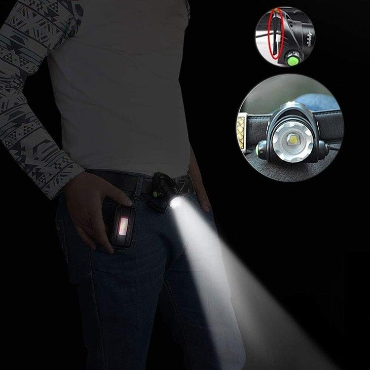 Adjustable USB Rechargeable IR Sensor Super Bright Headlight Battery For Long Working Time LED Headlamp Fishing Waterproof Head Light Lamp Perfect For Running Camping
