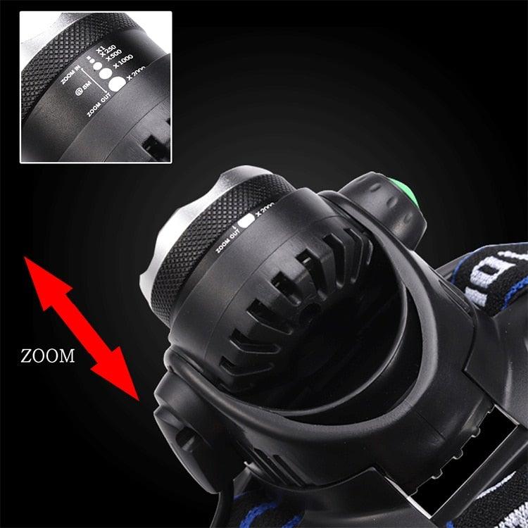 Adjustable USB Rechargeable IR Sensor Super Bright Headlight Battery For Long Working Time LED Headlamp Fishing Waterproof Head Light Lamp Perfect For Running Camping