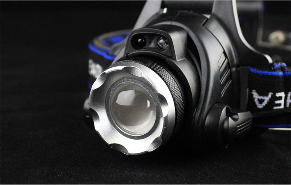 Adjustable USB Rechargeable IR Sensor Super Bright Headlight Battery For Long Working Time LED Headlamp Fishing Waterproof Head Light Lamp Perfect For Running Camping