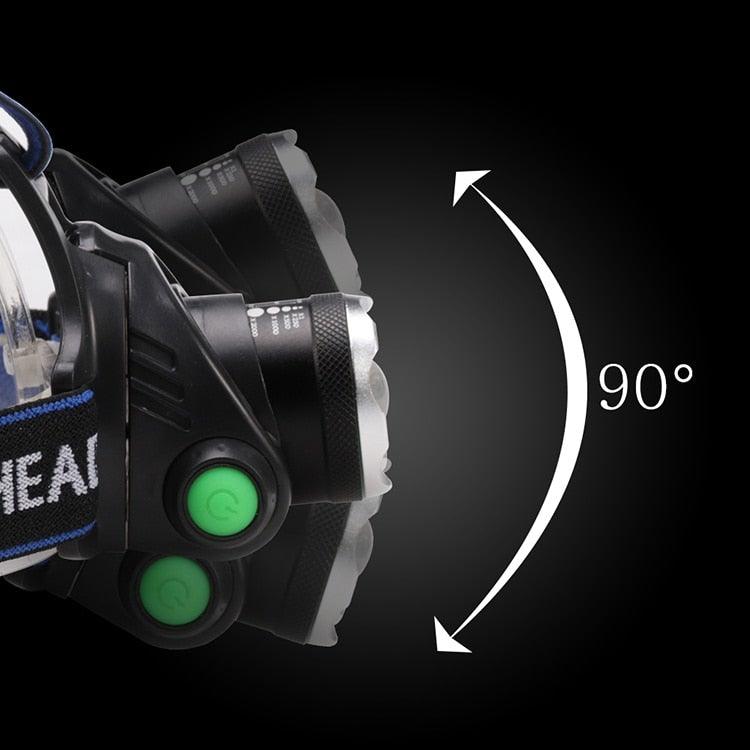 Adjustable USB Rechargeable IR Sensor Super Bright Headlight Battery For Long Working Time LED Headlamp Fishing Waterproof Head Light Lamp Perfect For Running Camping
