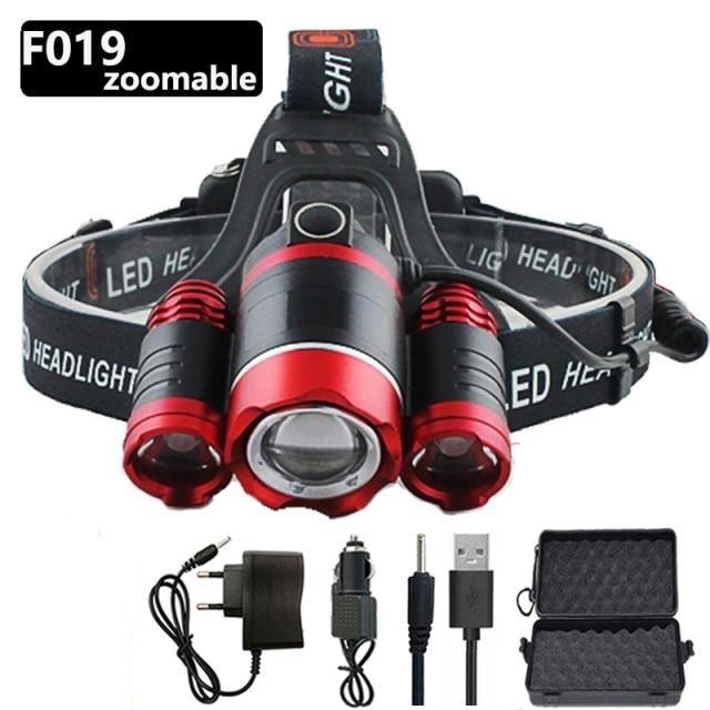 Adjustable Zoomable Headlamp Ultra Bright Rechargeable LED Bright High Lumen Head Lights Head Lamp Waterproof Flashlight For Outdoor Cmaping Fishing Hiking Biking Fishing Headlamp Running Headlamp