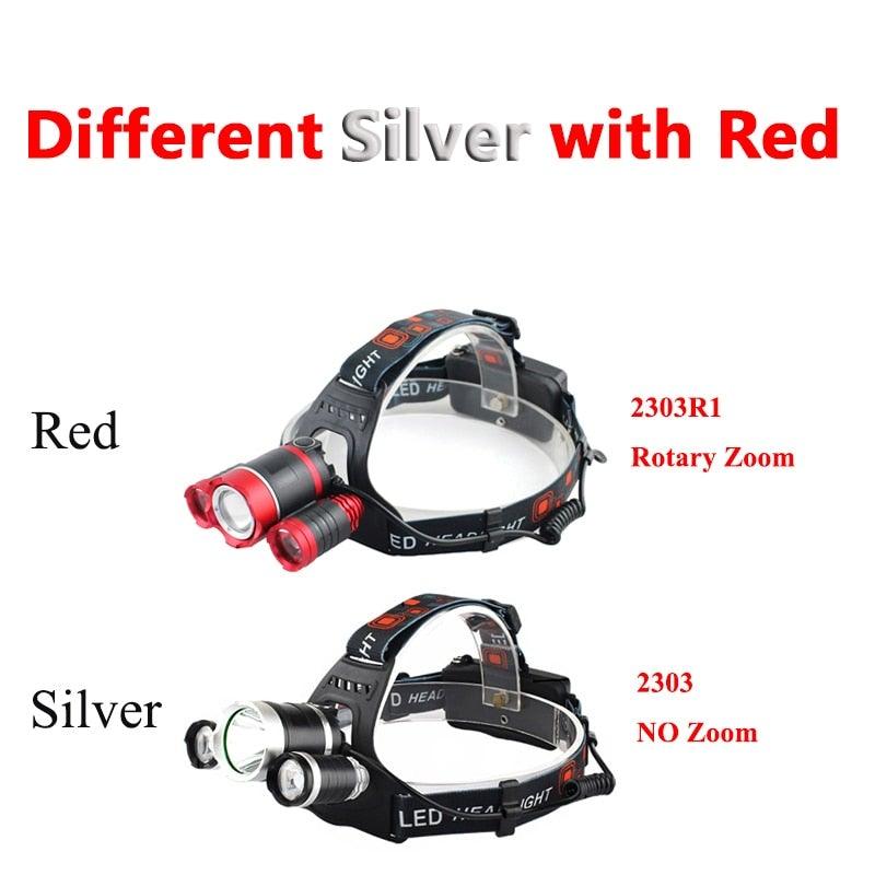Adjustable Zoomable Headlamp Ultra Bright Rechargeable LED Bright High Lumen Head Lights Head Lamp Waterproof Flashlight For Outdoor Cmaping Fishing Hiking Biking Fishing Headlamp Running Headlamp