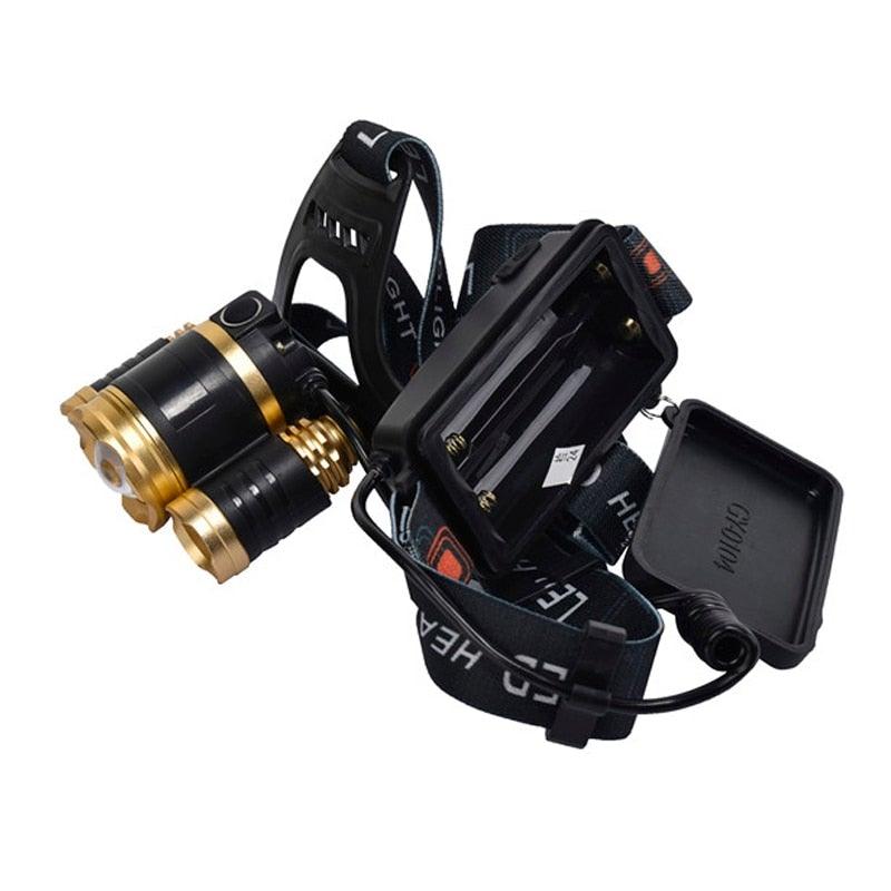Adjustable Zoomable Headlamp Ultra Bright Rechargeable LED Bright High Lumen Head Lights Head Lamp Waterproof Flashlight For Outdoor Cmaping Fishing Hiking Biking Fishing Headlamp Running Headlamp