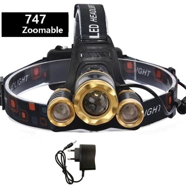 Adjustable Zoomable Headlamp Ultra Bright Rechargeable LED Bright High Lumen Head Lights Head Lamp Waterproof Flashlight For Outdoor Cmaping Fishing Hiking Biking Fishing Headlamp Running Headlamp