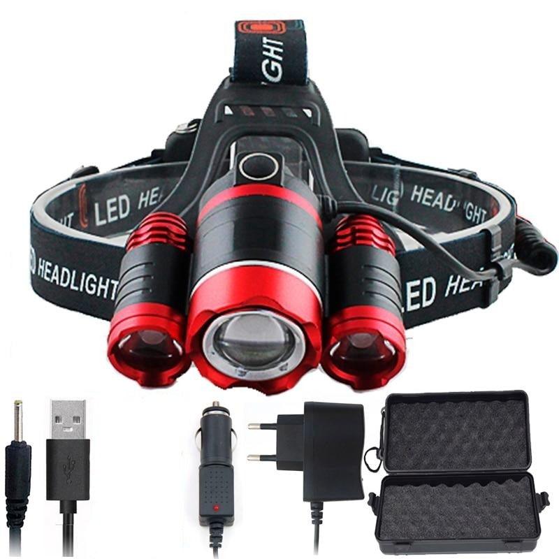 Adjustable Zoomable Headlamp Ultra Bright Rechargeable LED Bright High Lumen Head Lights Head Lamp Waterproof Flashlight For Outdoor Cmaping Fishing Hiking Biking Fishing Headlamp Running Headlamp