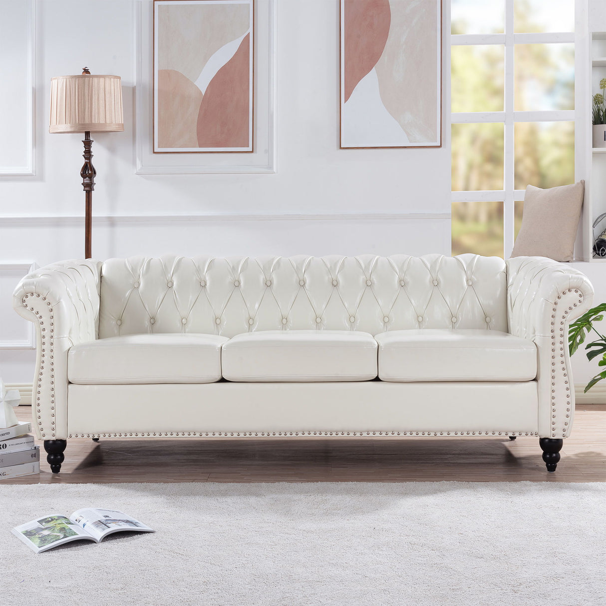 Rolled Arm Chesterfield 3 Seater Sofa by Couch.com