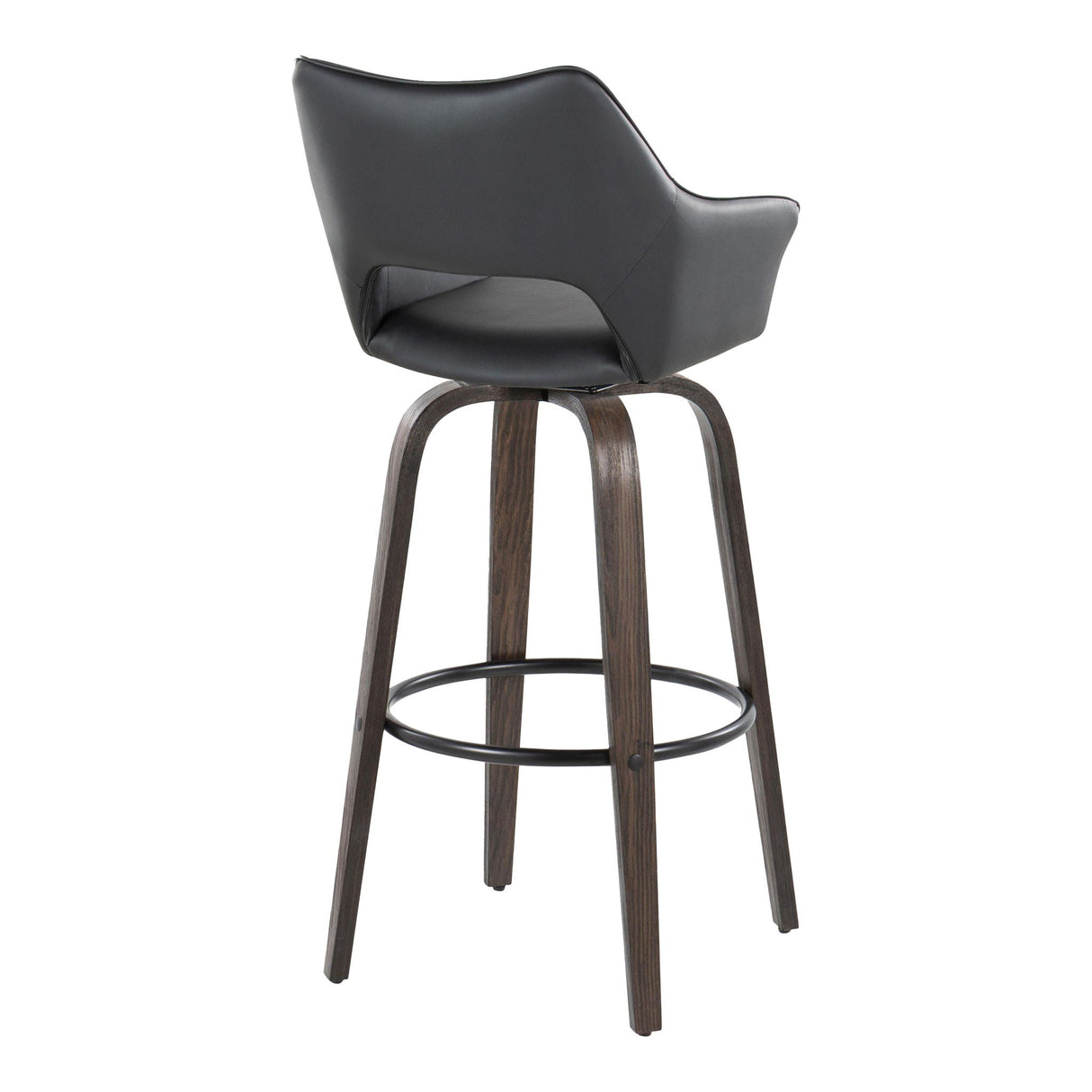 Mustang - Contemporary Fixed Height Barstool With Swivel With Round Footrest (Set of 2) by Couch.com