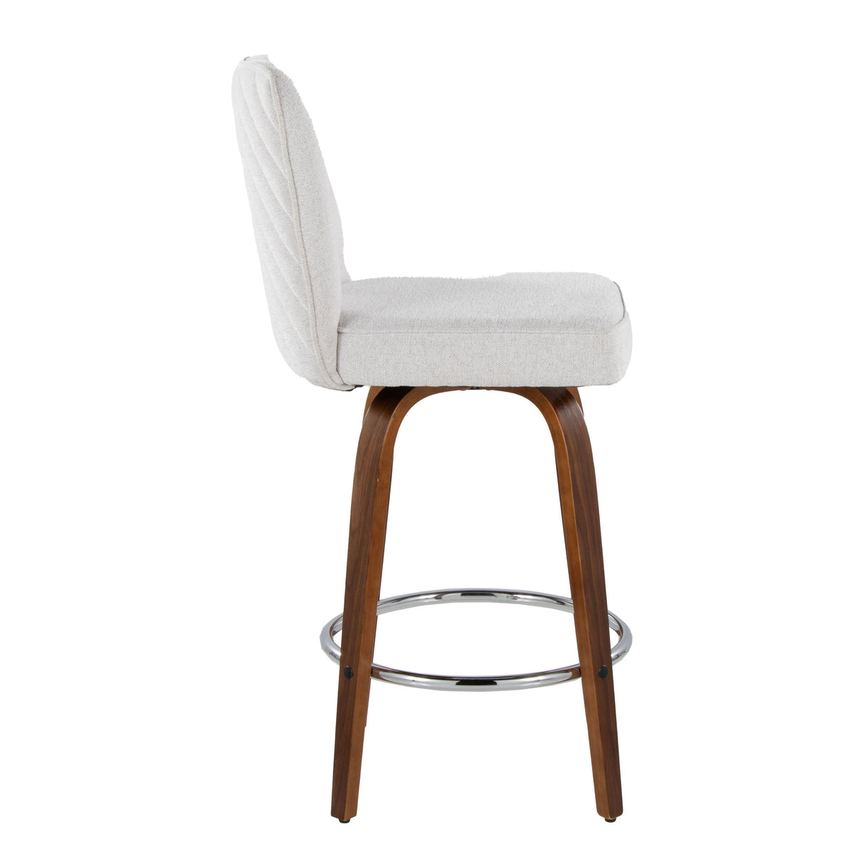 Henry - Contemporary Fixed Height Counter Stool With Swivel With Round Footrest (Set of 2) by Couch.com