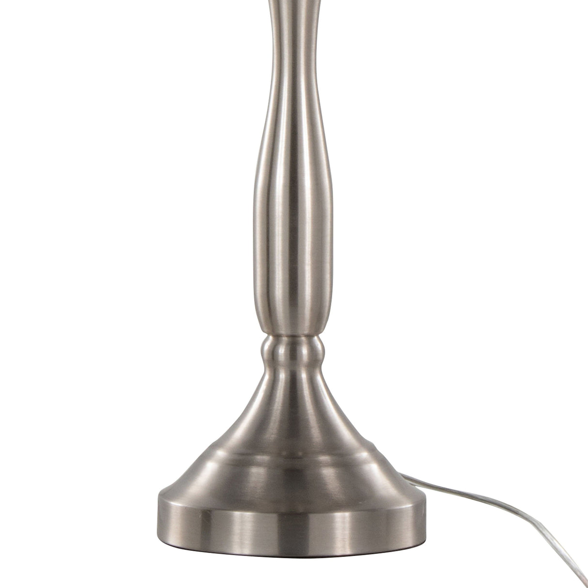 Sawyer - Contemporary Table Lamp (Set of 2) Built In USB Port - Nickel / White by Couch.com