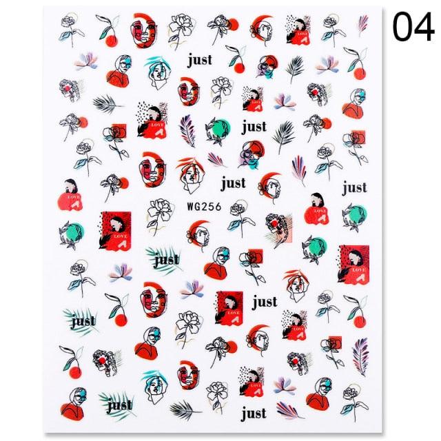 Alphabet Love Shaped Pattern 3D Nail Stickers Slider Valentine Day Decals Foil For Love Nail Art Decoration Pop Art Nail Stickers Sexy Girl Designs Comics Water Transfer Decals Manicure Lips Nail Art Decorations Slider Nail Art Stickers