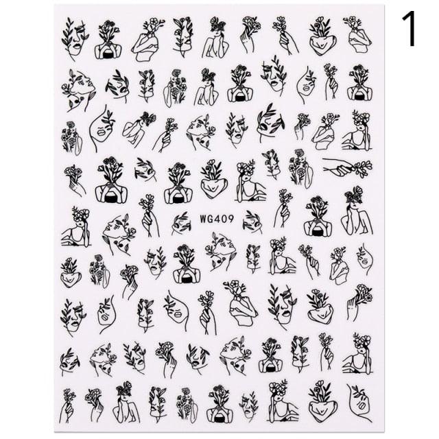 Alphabet Love Shaped Pattern 3D Nail Stickers Slider Valentine Day Decals Foil For Love Nail Art Decoration Pop Art Nail Stickers Sexy Girl Designs Comics Water Transfer Decals Manicure Lips Nail Art Decorations Slider Nail Art Stickers