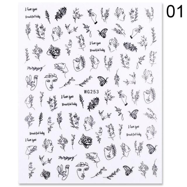 Alphabet Love Shaped Pattern 3D Nail Stickers Slider Valentine Day Decals Foil For Love Nail Art Decoration Pop Art Nail Stickers Sexy Girl Designs Comics Water Transfer Decals Manicure Lips Nail Art Decorations Slider Nail Art Stickers