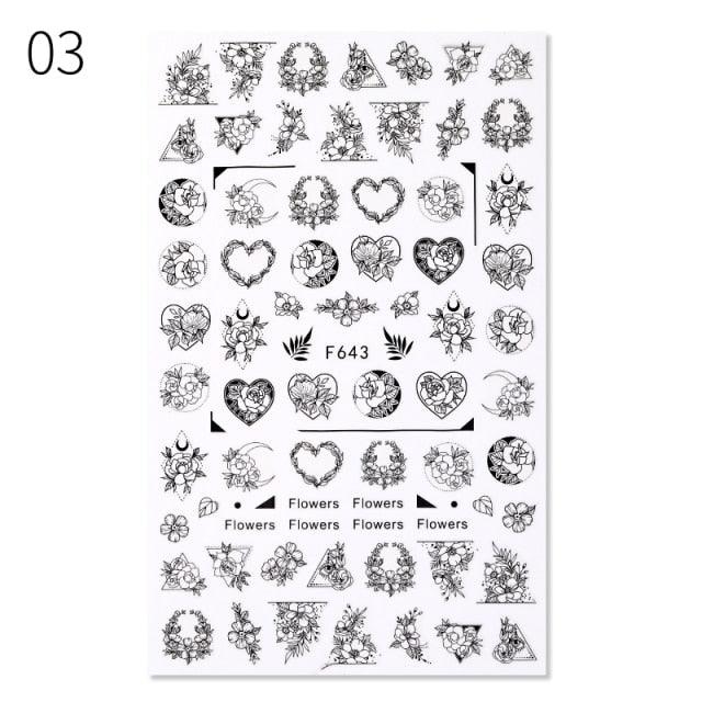 Alphabet Love Shaped Pattern 3D Nail Stickers Slider Valentine Day Decals Foil For Love Nail Art Decoration Pop Art Nail Stickers Sexy Girl Designs Comics Water Transfer Decals Manicure Lips Nail Art Decorations Slider Nail Art Stickers