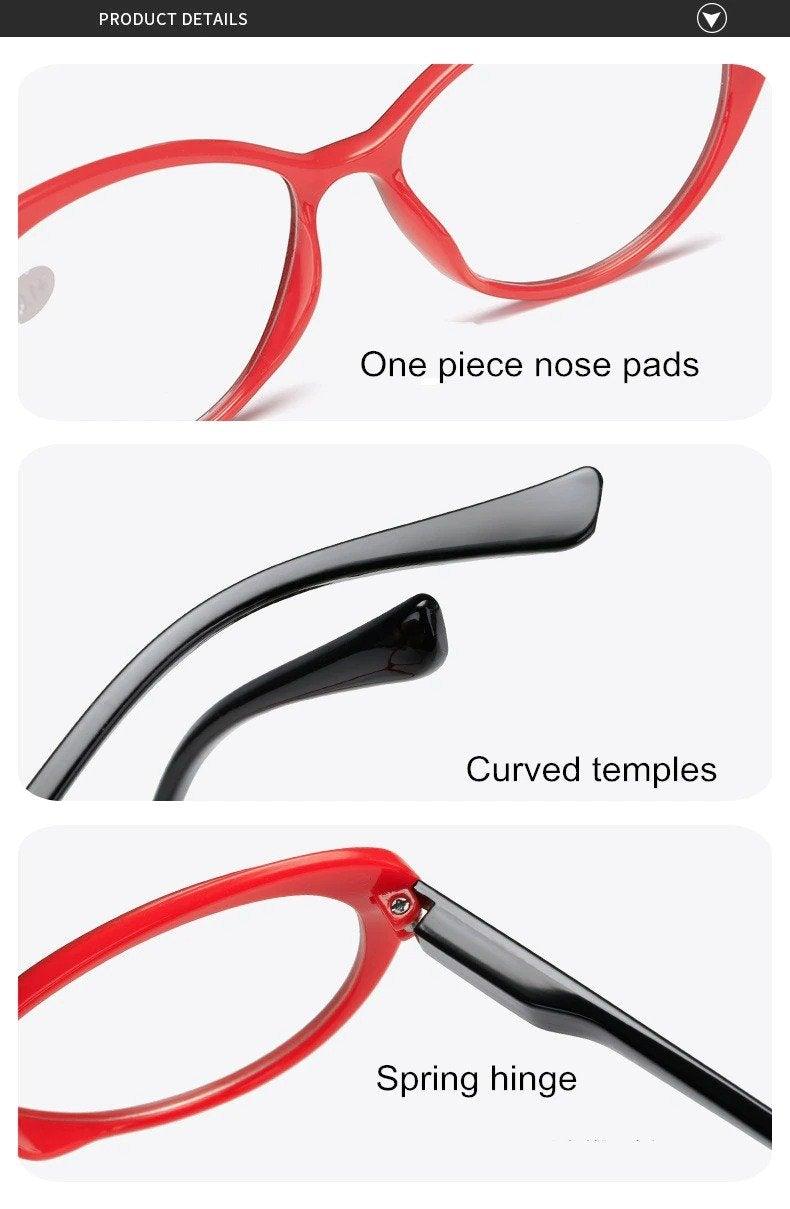Anti-blue Light Coated Lenses Luxury Red Black Fashion Cat Eye Glasses For Women Reading Glasses & Men Computer Cateye Blue Light Blocking Reading Glasses