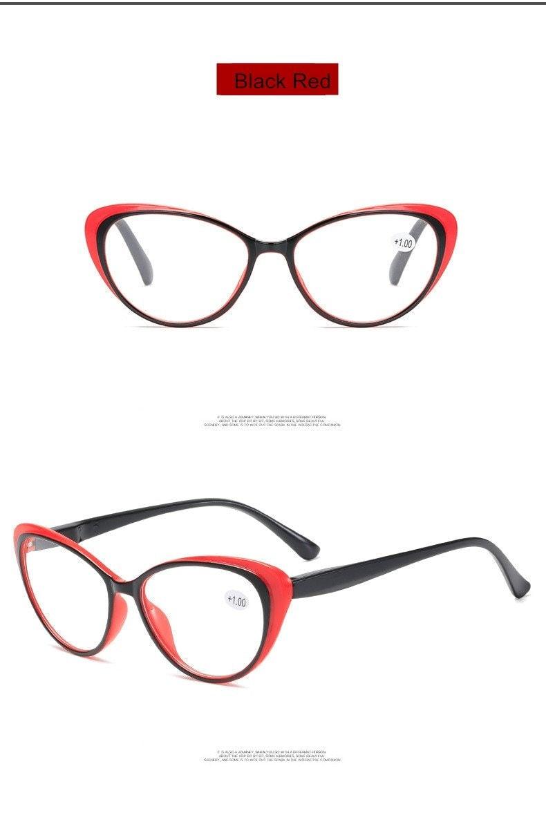 Anti-blue Light Coated Lenses Luxury Red Black Fashion Cat Eye Glasses For Women Reading Glasses & Men Computer Cateye Blue Light Blocking Reading Glasses