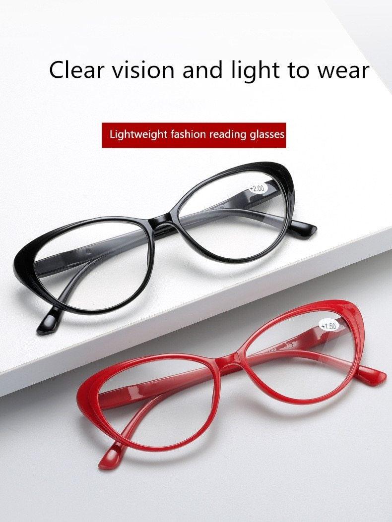 Anti-blue Light Coated Lenses Luxury Red Black Fashion Cat Eye Glasses For Women Reading Glasses & Men Computer Cateye Blue Light Blocking Reading Glasses