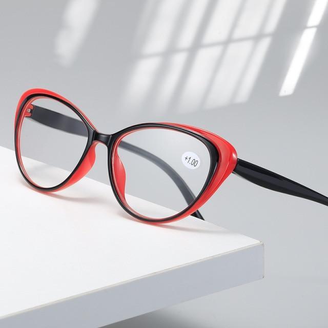 Anti-blue Light Coated Lenses Luxury Red Black Fashion Cat Eye Glasses For Women Reading Glasses & Men Computer Cateye Blue Light Blocking Reading Glasses