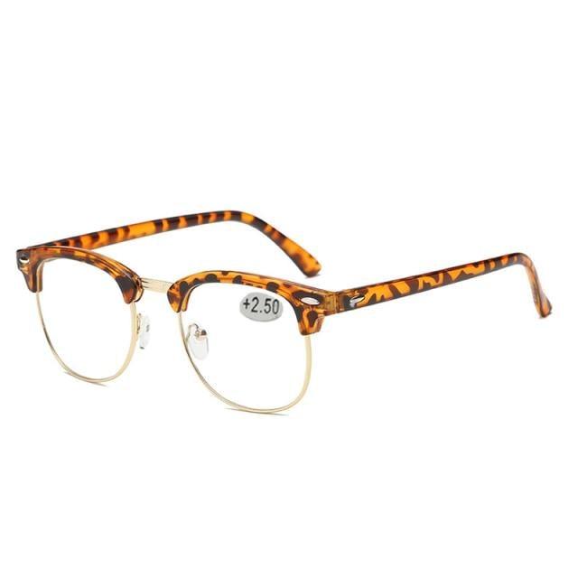 Anti Blue Light Half Frame Reading Glasses For Women And Men Anti Eye strain Fashion Classic Style Retro Eyeglasses New Eyewear Simple Modern Design Everyday Sunglasses For Men