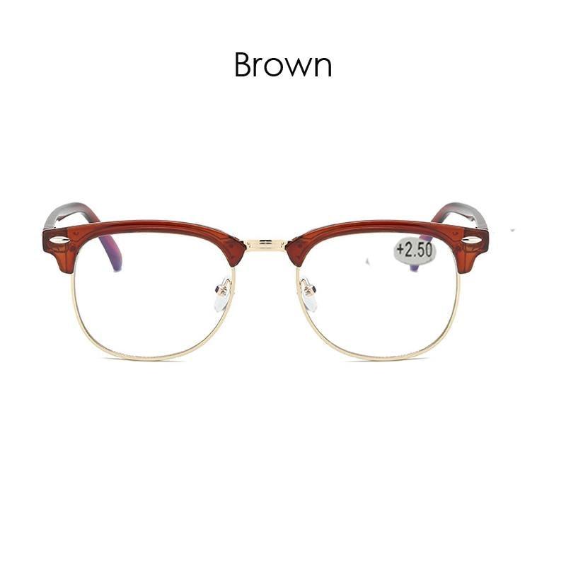 Anti Blue Light Half Frame Reading Glasses For Women And Men Anti Eye strain Fashion Classic Style Retro Eyeglasses New Eyewear Simple Modern Design Everyday Sunglasses For Men