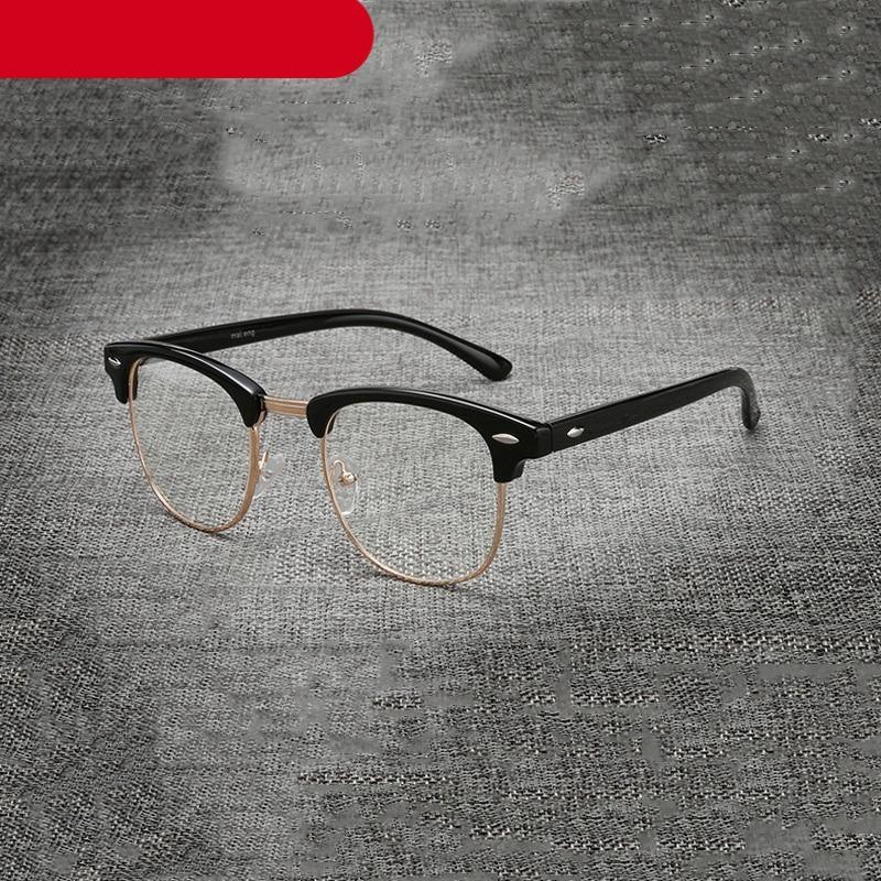 Anti Blue Light Half Frame Reading Glasses For Women And Men Anti Eye strain Fashion Classic Style Retro Eyeglasses New Eyewear Simple Modern Design Everyday Sunglasses For Men