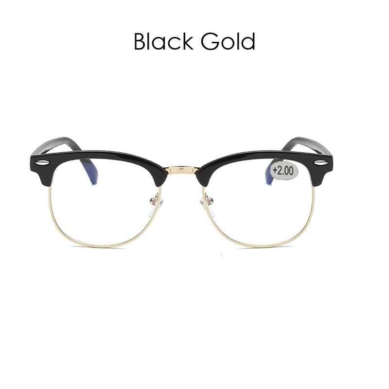 Anti Blue Light Half Frame Reading Glasses For Women And Men Anti Eye strain Fashion Classic Style Retro Eyeglasses New Eyewear Simple Modern Design Everyday Sunglasses For Men