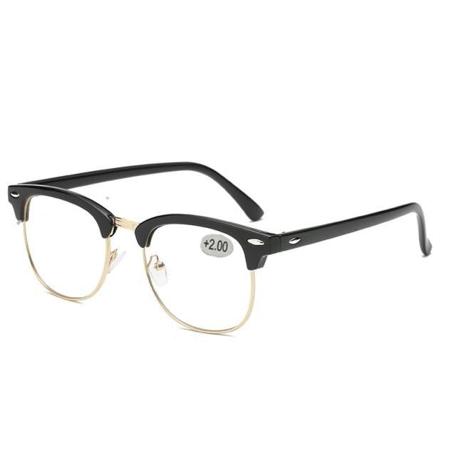 Anti Blue Light Half Frame Reading Glasses For Women And Men Anti Eye strain Fashion Classic Style Retro Eyeglasses New Eyewear Simple Modern Design Everyday Sunglasses For Men