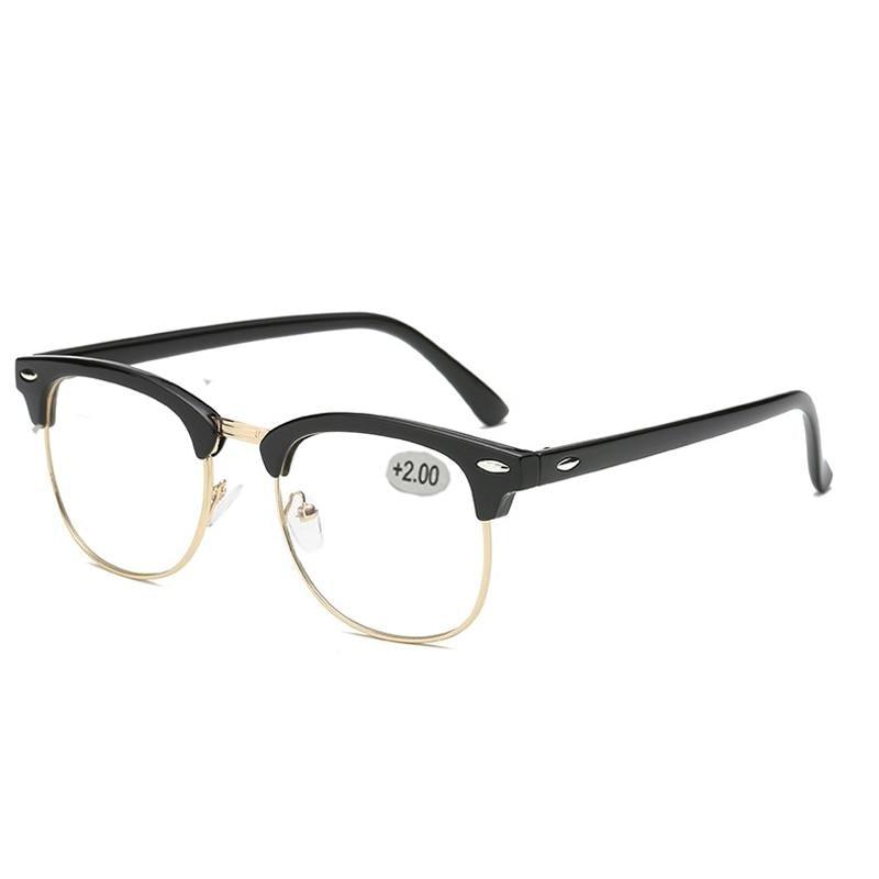 Anti Blue Light Half Frame Reading Glasses For Women And Men Anti Eye strain Fashion Classic Style Retro Eyeglasses New Eyewear Simple Modern Design Everyday Sunglasses For Men