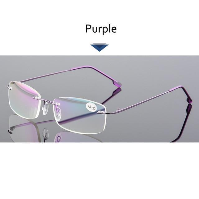 Anti-Blue Light Reading Glasses Ultralight Style Memory Titanium Rimless Reading Glasses For Men & Women Presbyopic Eyeglasses For Everyday Use New Attractive Style