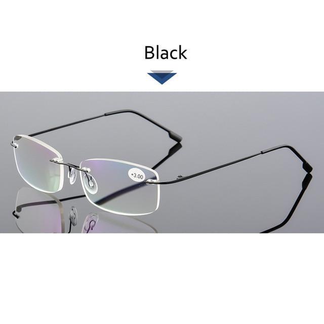 Anti-Blue Light Reading Glasses Ultralight Style Memory Titanium Rimless Reading Glasses For Men & Women Presbyopic Eyeglasses For Everyday Use New Attractive Style