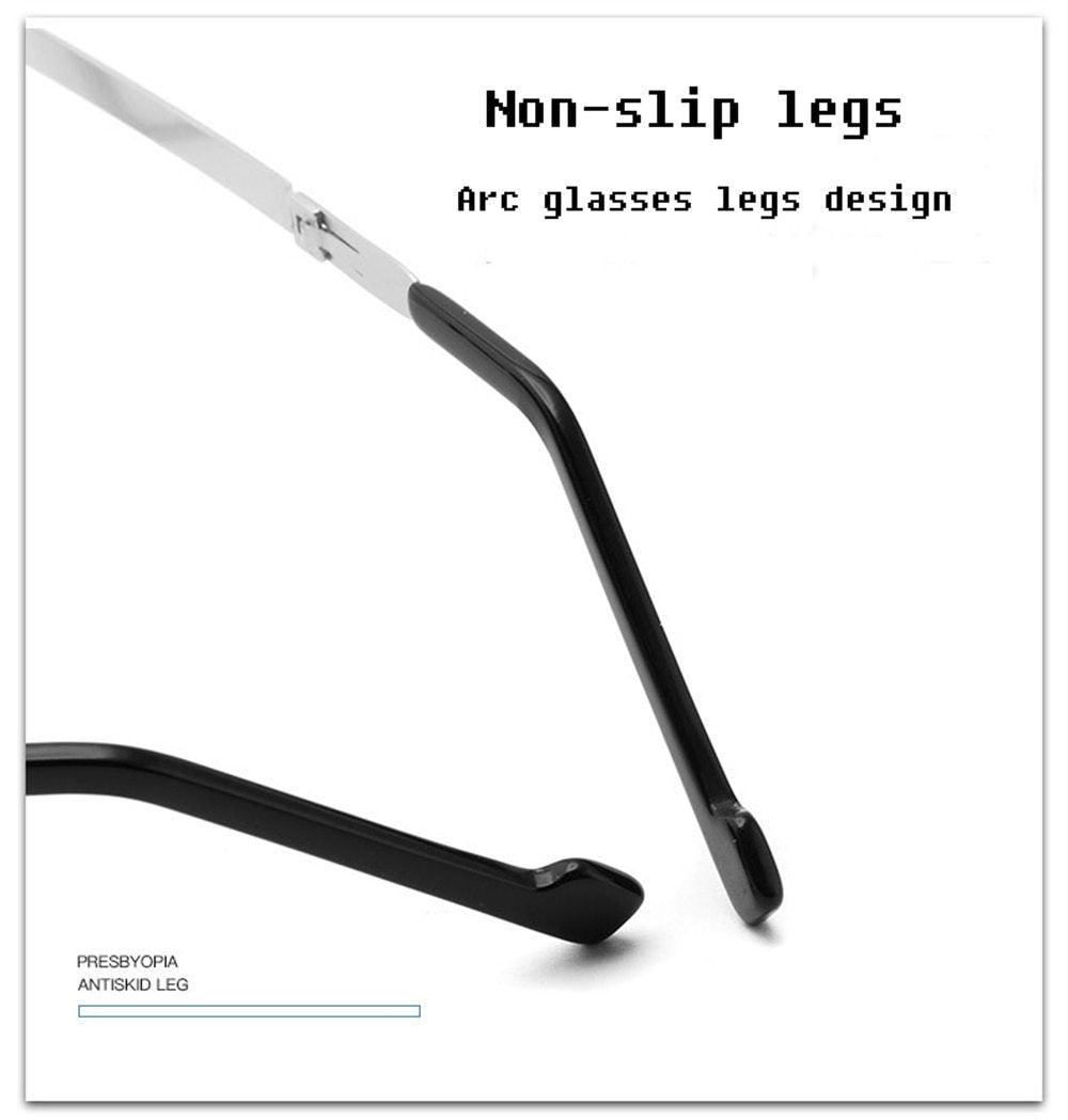 Anti-Light Reading Glasses Metal Foldable Presbyopia Eyewear With Case Thin Magnifying Glasses Safety Glasses With Clear Anti Fog Scratch Resistant Wrap-Around Lenses No-Slip Grips Glasses For Men Women+3+3.5+4