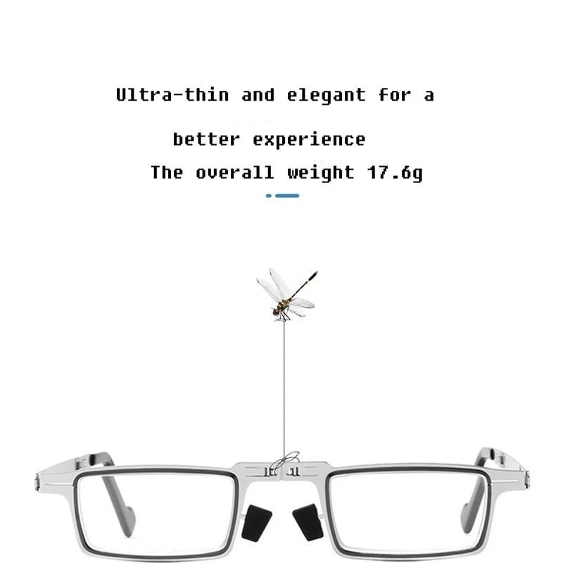 Anti-Light Reading Glasses Metal Foldable Presbyopia Eyewear With Case Thin Magnifying Glasses Safety Glasses With Clear Anti Fog Scratch Resistant Wrap-Around Lenses No-Slip Grips Glasses For Men Women+3+3.5+4
