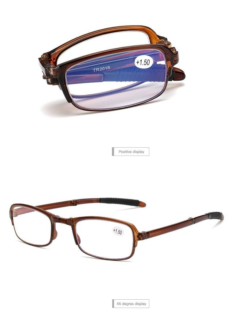 Anti UV Glare Eyestrain Foldable Computer Spring Hinge Readers For Women And Man Reading Glasses Retro Folding Spectacles Luxury Frame And TR Glasses Blue Light Readers+1.0 +1.5 +2.0 +2.5 +3.0 +3.5 +4.0