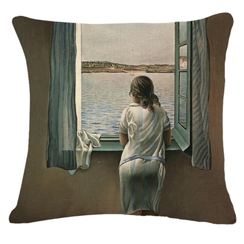 Art Renaissance Print Cushion Cover Throw Pillow Cover Home Decorative Cushion Case Beautiful Painting Art Pillow Case Home Decorative Sofa Car Chair Throw Pillow Case 45x45CM